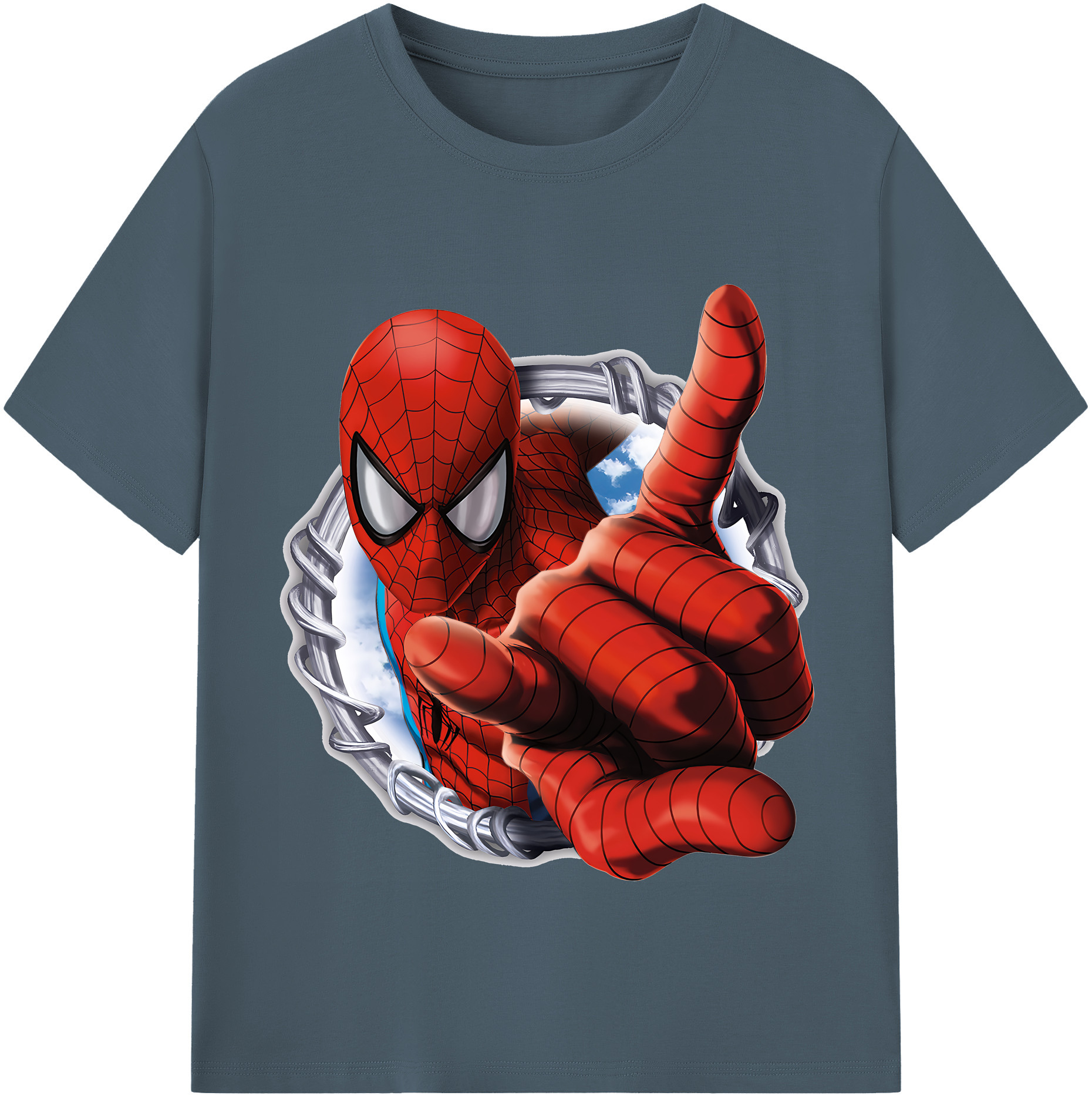 （画像用） Spider Man スパイダーマン 綿100％半袖Tシャツ（フロントプリント）